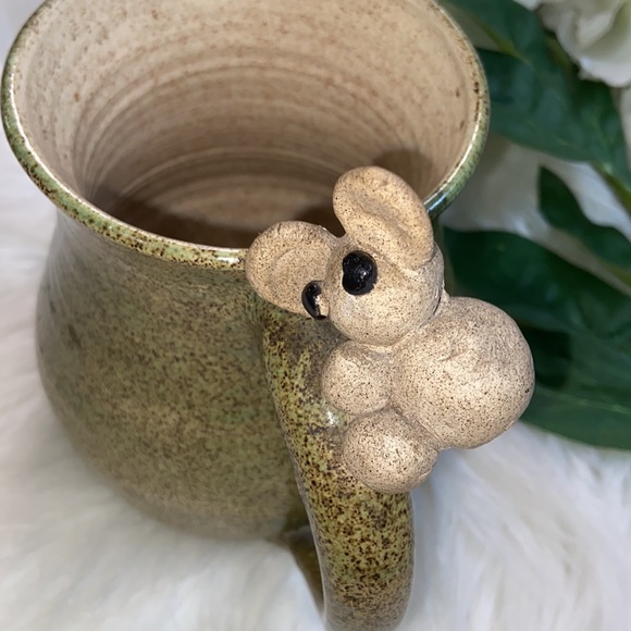 Hand Made Pottery Pitcher with Cute Little Mouse on Handle - Picture 7 of 17